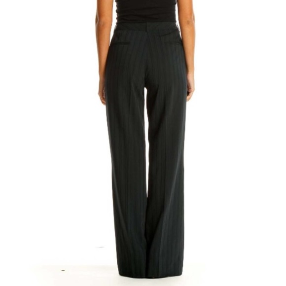 NWT Antonio Melani Black High Rise Pin Striped Trouser Leg Pants - Picture 3 of 7